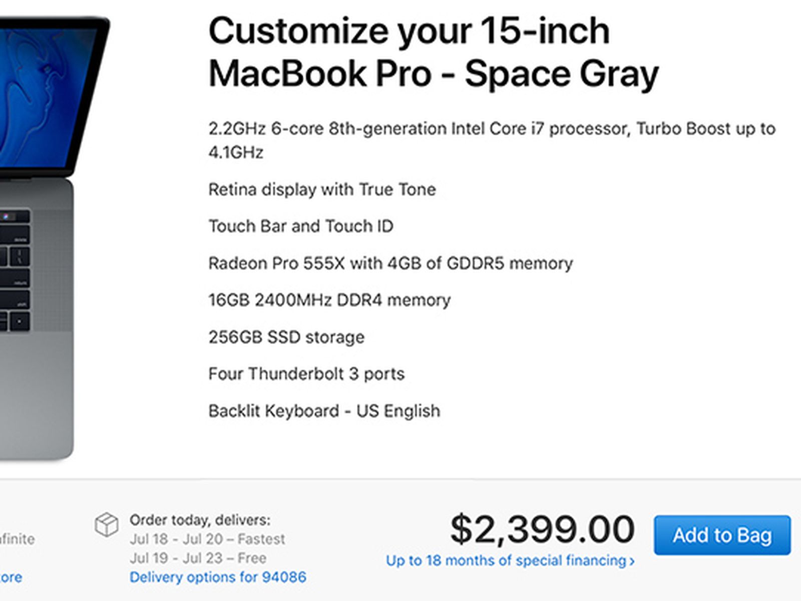 2018 MacBook Pro Models Now Available for In-Store Pickup in the