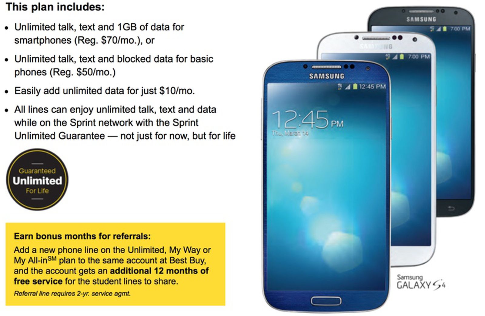 Talking text. Samsung guarantee.