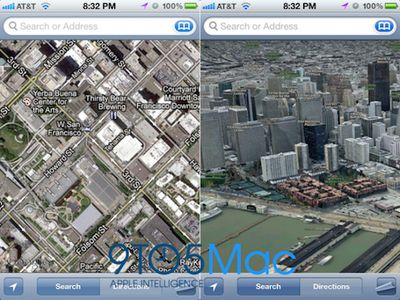 apple ios map 3d mockup