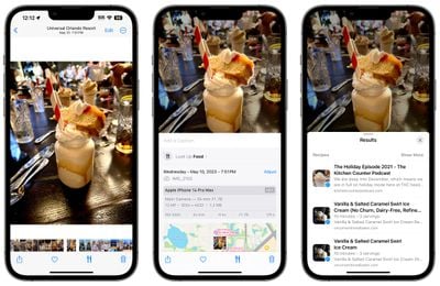 Visual search recipes