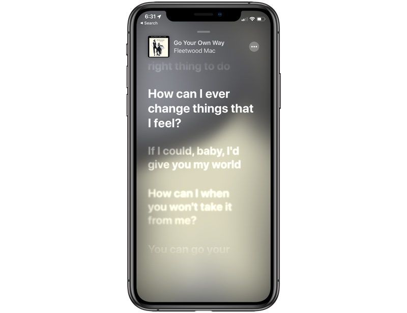 iOS 13 Music Lyrics
