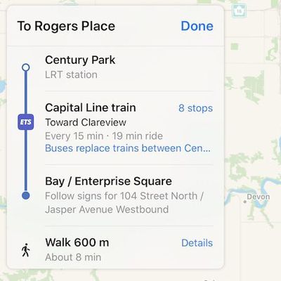 apple maps transit edmonton