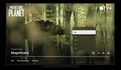 tvos 16 playback speed menu - برنامه‌های iOS 16 با استفاده از پخش‌کننده ویدیوی اپل اکنون می‌توانند منوی سرعت پخش را ارائه دهند