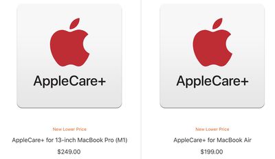 Apple Lowers Prices of AppleCare+ Plans for M1 MacBook Air and 