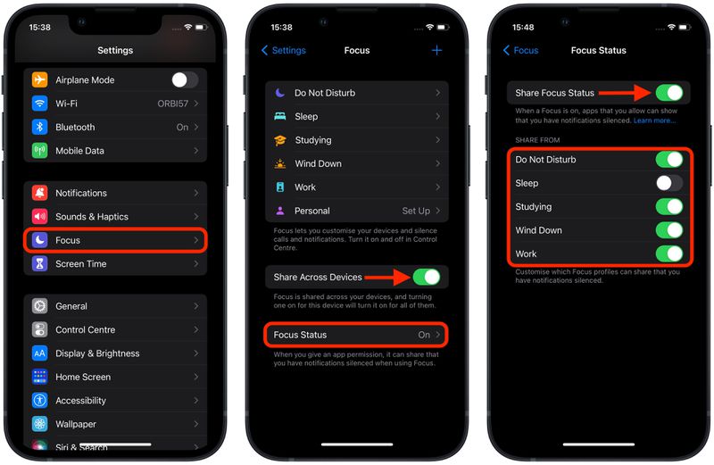 Ios 16: How To Stop Focus Modes From Sharing Your Status - Macrumors