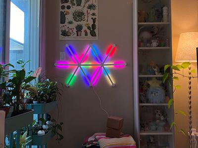 rainbow colored nanoleaf lines