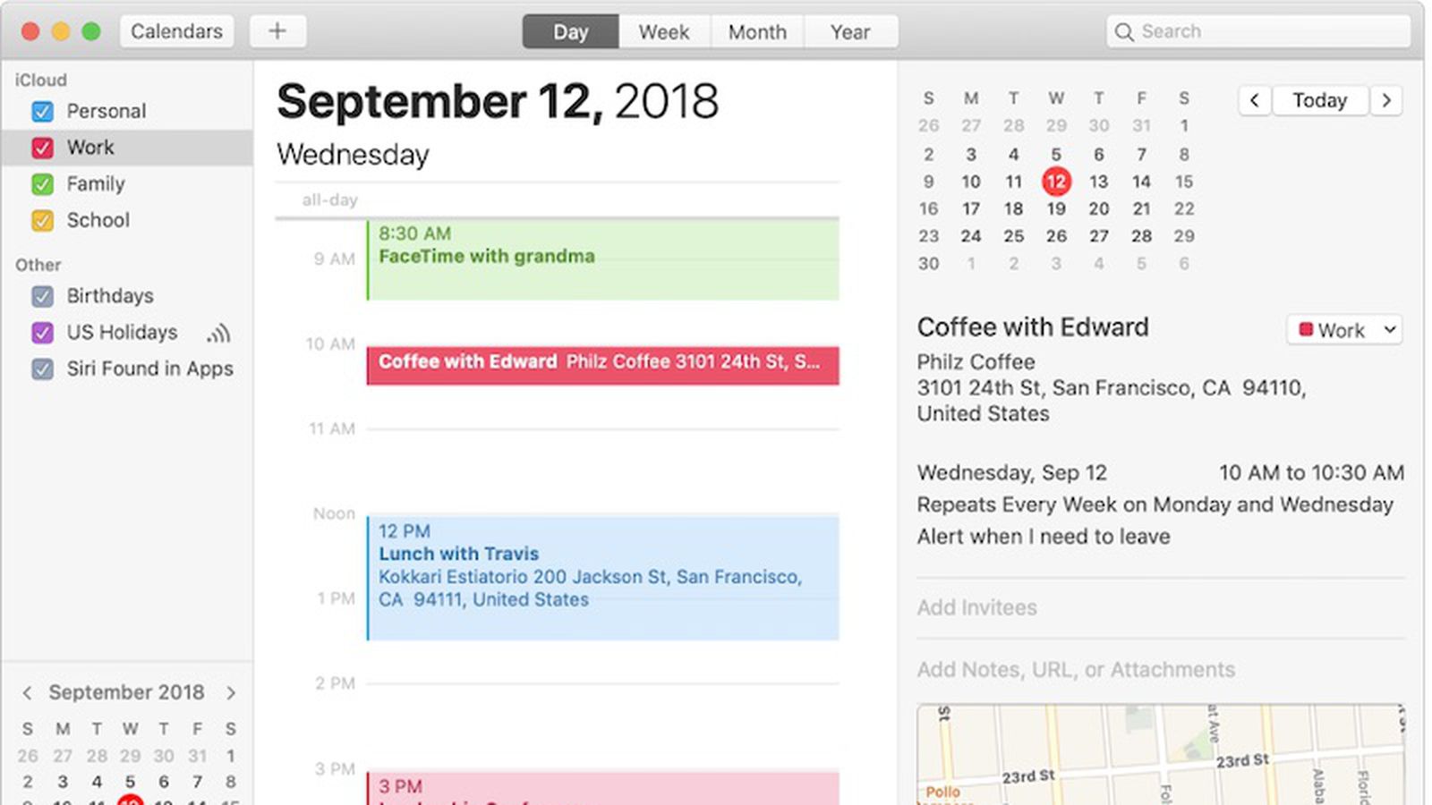 not show declined meetings on calendar app for mac on macbook pro