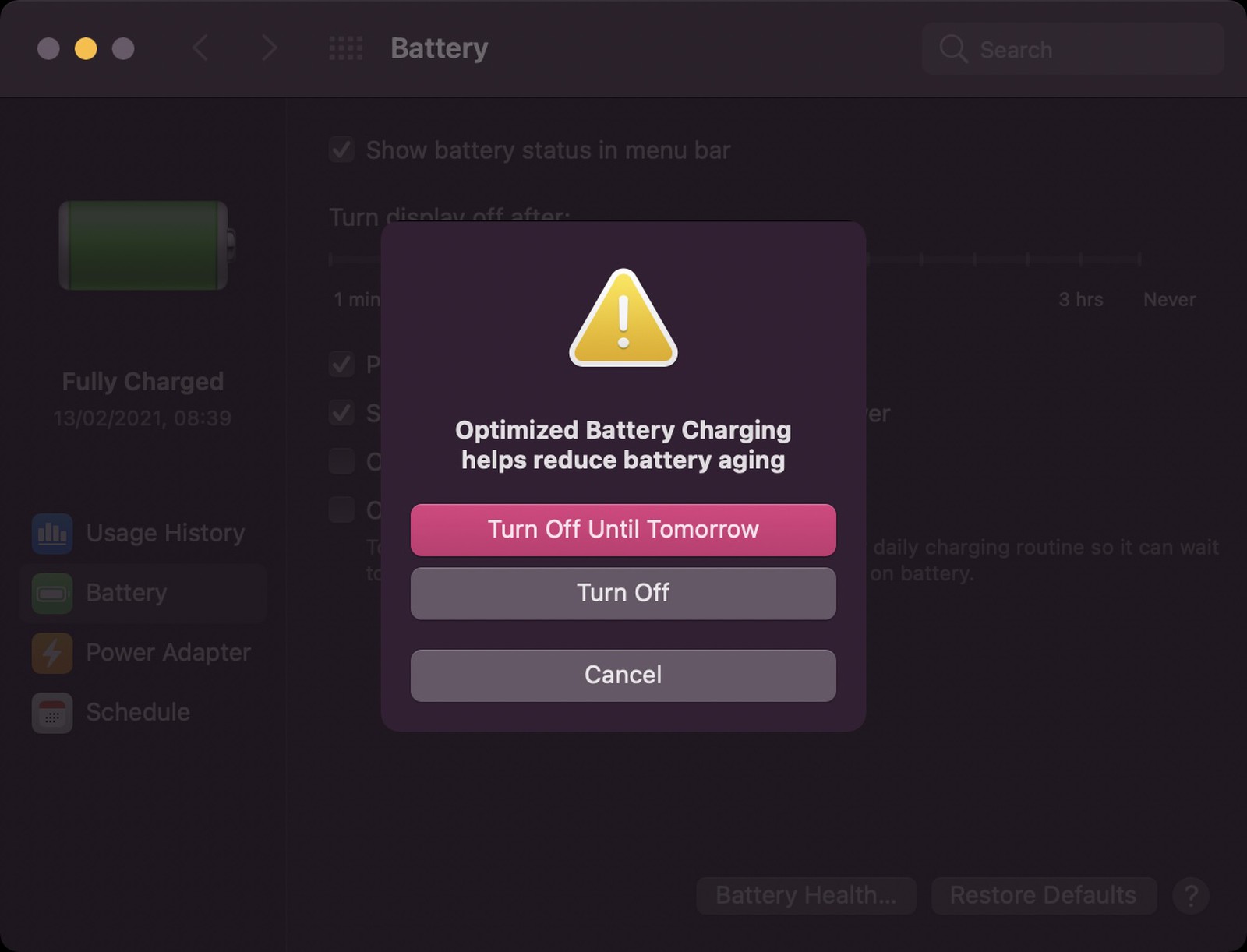 How to Turn Off Optimized Battery Charging in macOS - MacRumors