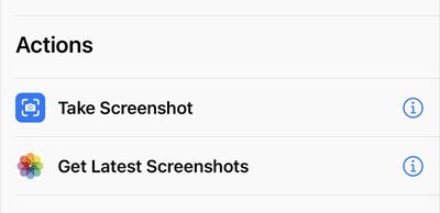 shortcuts action take screenshot