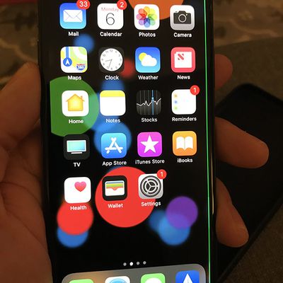 iphone x green line