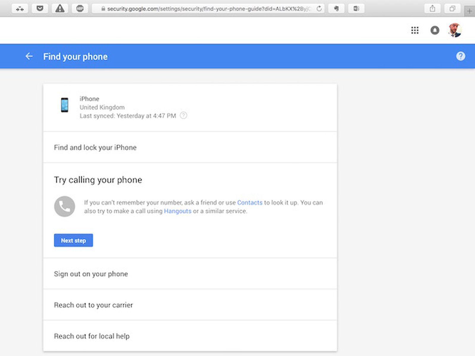 myaccount google com find my phone guide