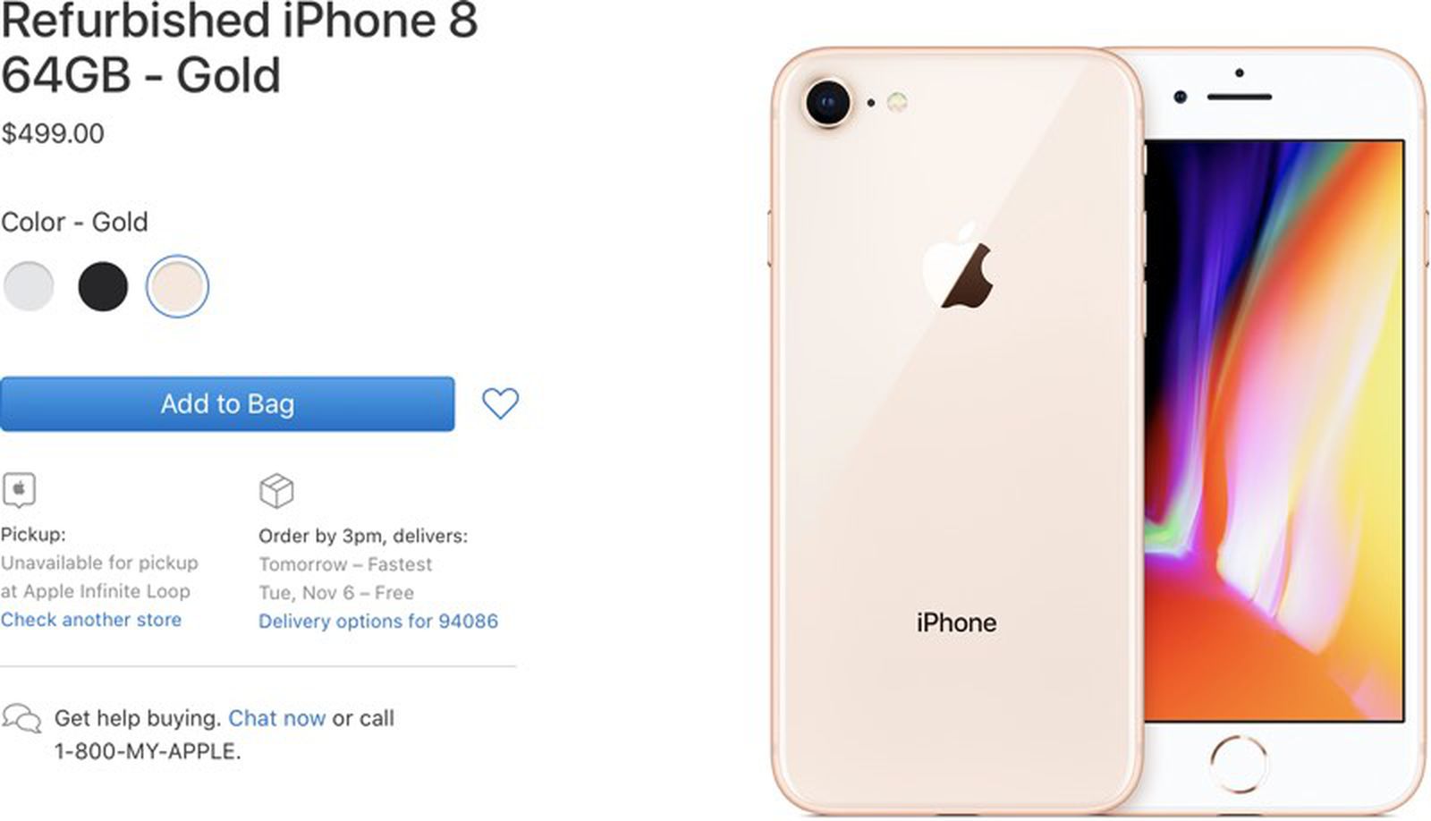 Apple Now Selling Refurbished iPhone 8 and iPhone 8 Plus Models