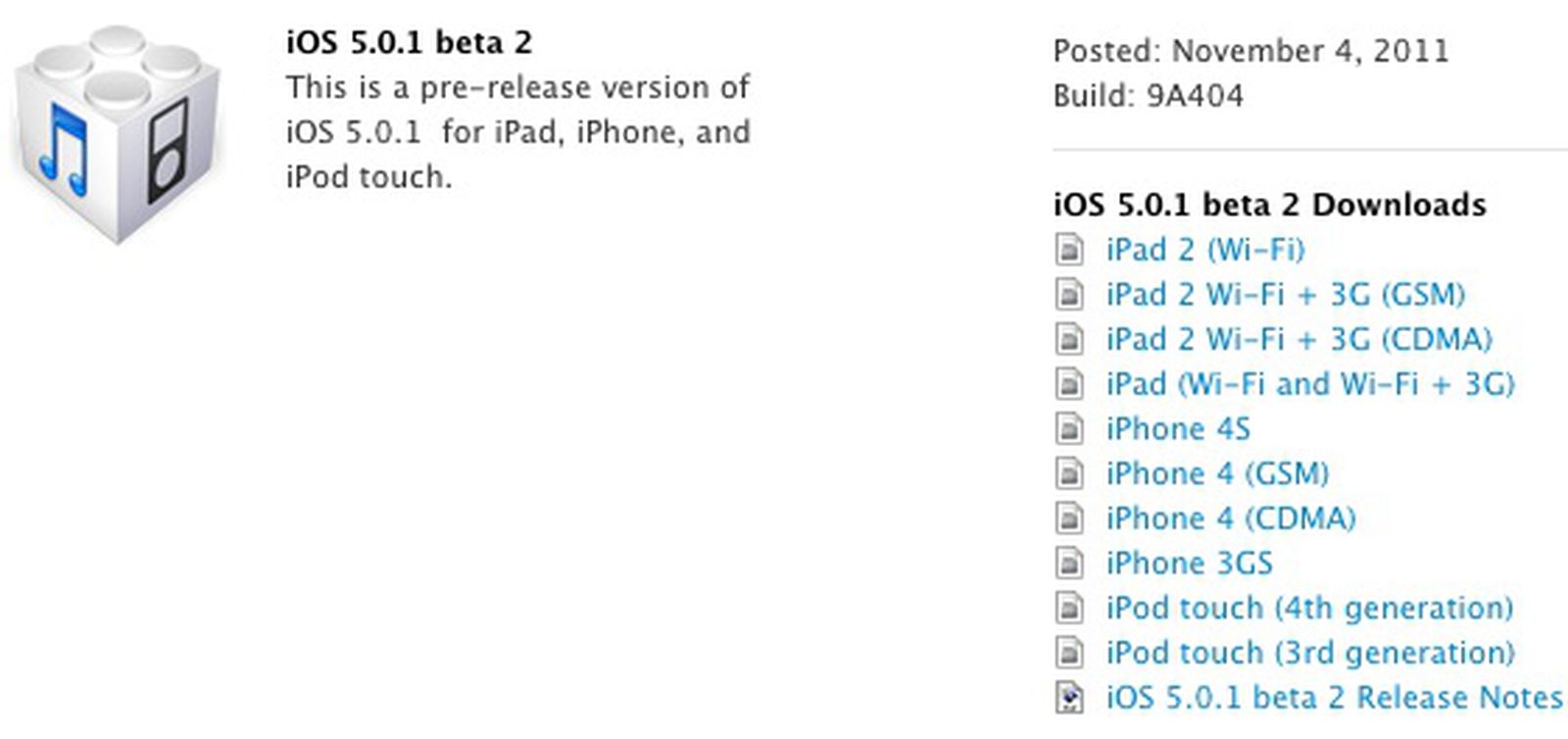 Apple Seeds IOS 5.0.1 Beta 2 To Developers - MacRumors