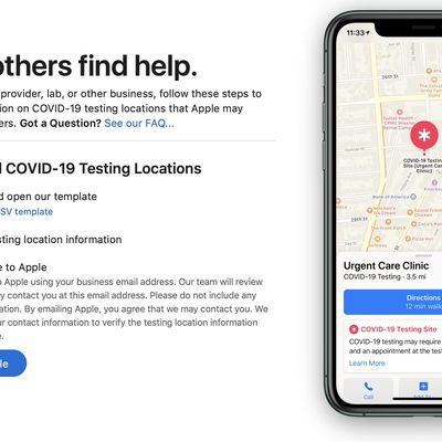 apple maps covid testing