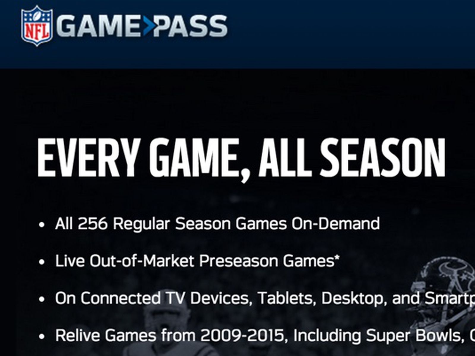 nfl game pass regular season price