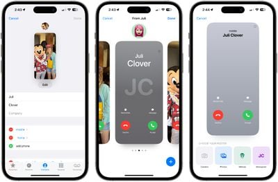 autocollants de contact ios 17