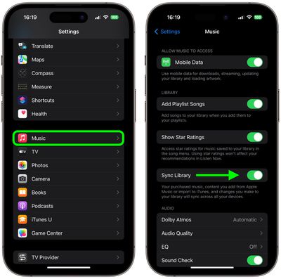 How to access  music library on mobile Android or iPhone 