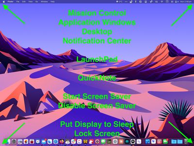 hot corner controls macos