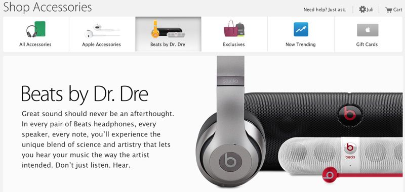 Apple Adds Dedicated Beats By Dr. Dre Accessory Section to Online Store