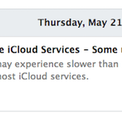 iCloud System Status May