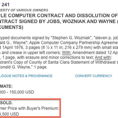 apple documents sold