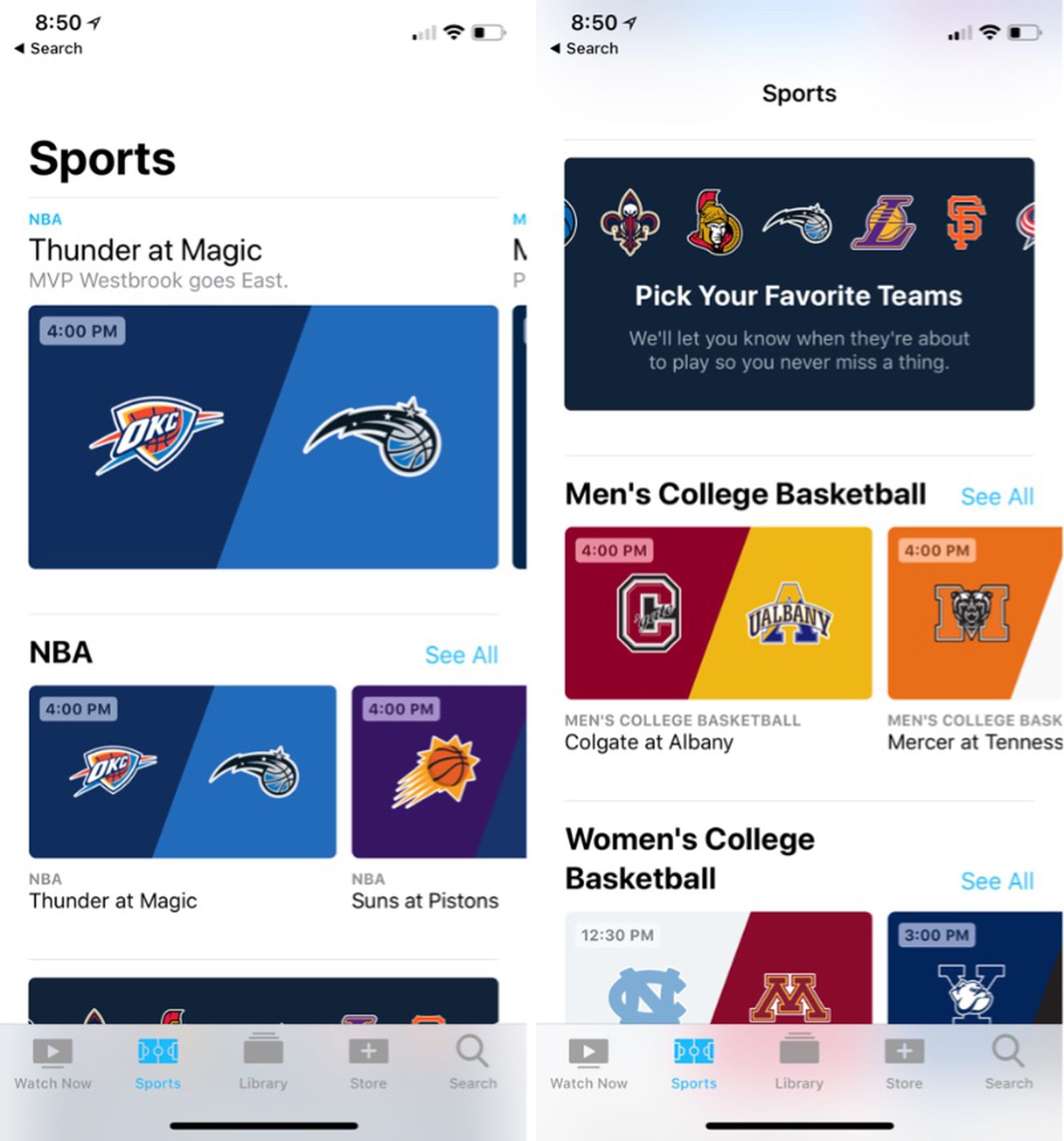 kom videre gentage Græder New Sports Section Goes Live in Apple's TV App in iOS 11.2 and tvOS 11.2 -  MacRumors
