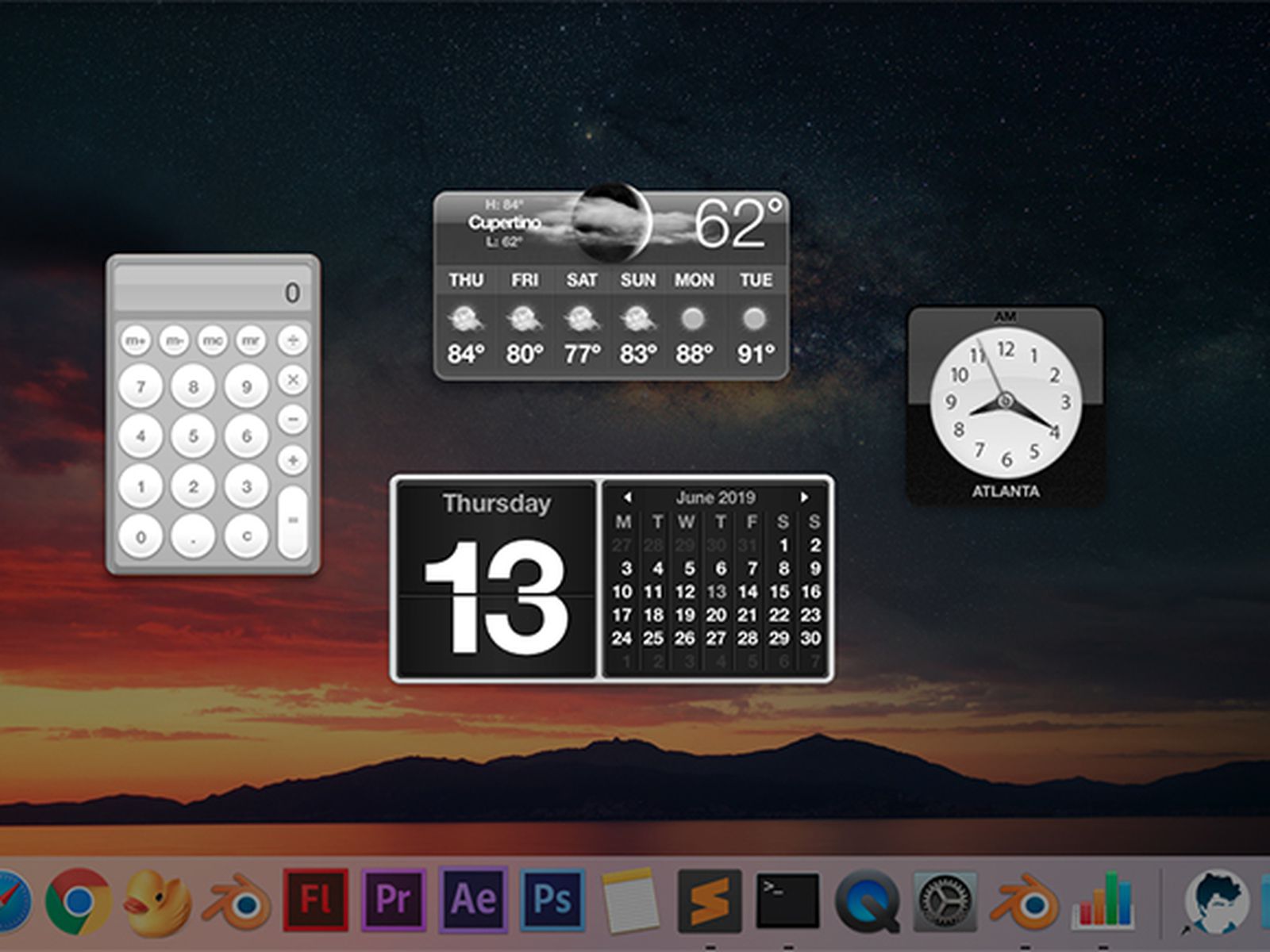 dashboard mac os x mojave