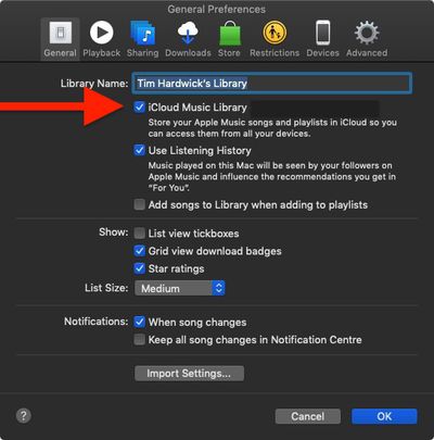 how to change preferences in itunes on mac