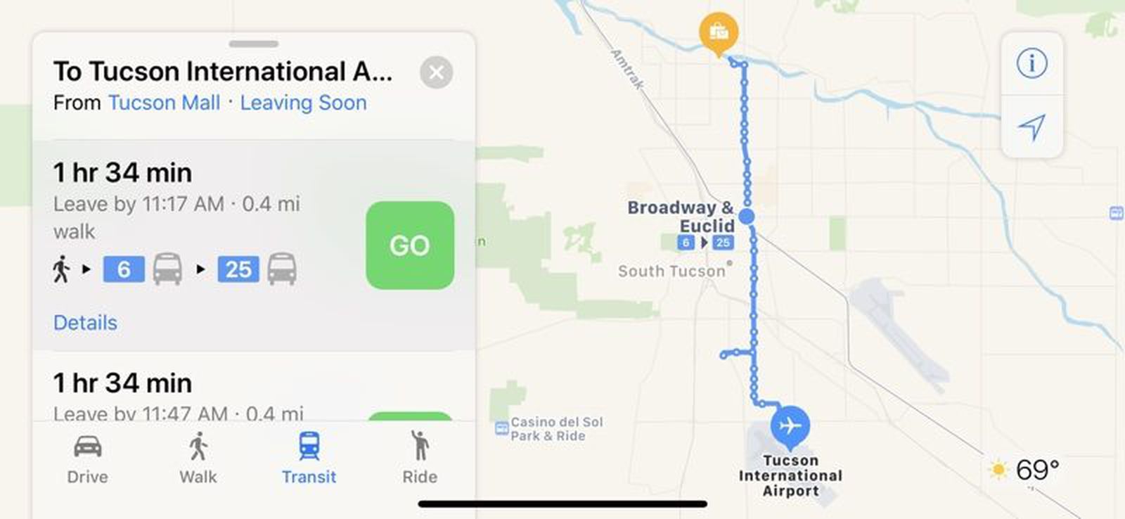 Apple Maps Transit Directions Now Available in Tucson, Arizona - MacRumors