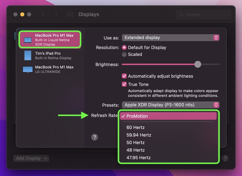 How to Change the Refresh Rate on Your MacBook Pro Display MacRumors