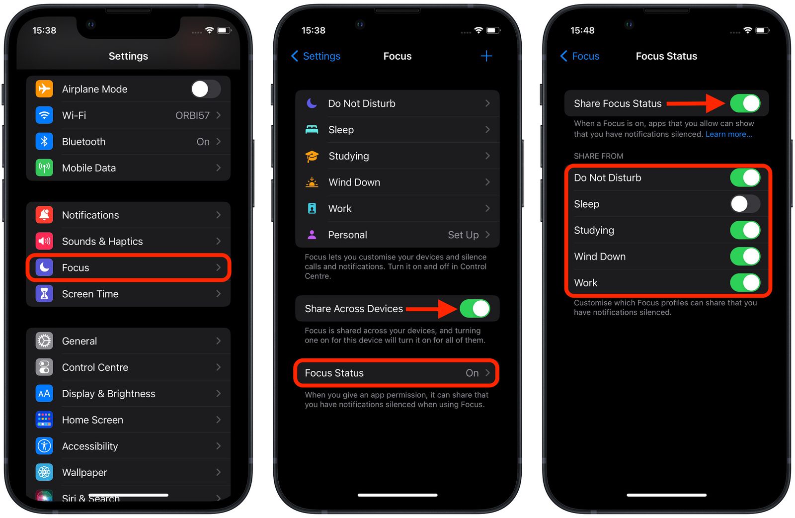 iOS 16: How to Stop Focus Modes From Sharing Your Status - MacRumors