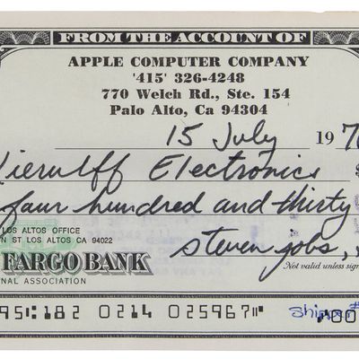 steve jobs check auction