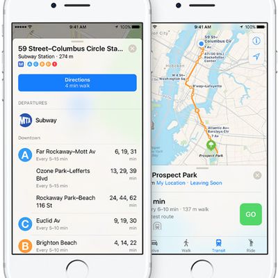 apple maps transit