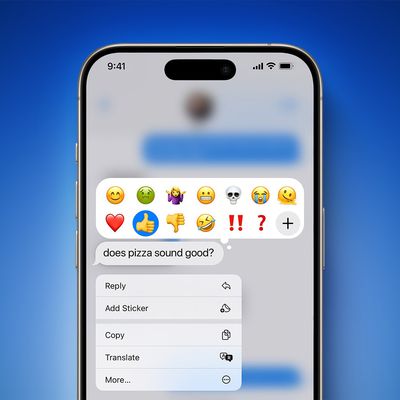 iMessage Emoji Tapback Mockup