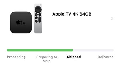 apple tv 4k 2021 shipped