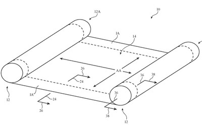 apple patent rollable display