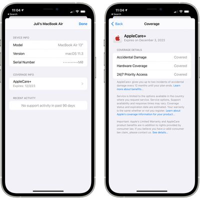 apple support coverage details