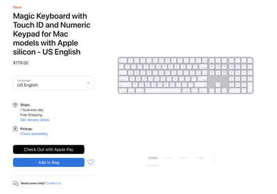 Apple Makes Magic Keyboard With Touch ID Available for Separate
