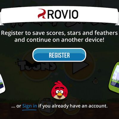 angry birds rovio account
