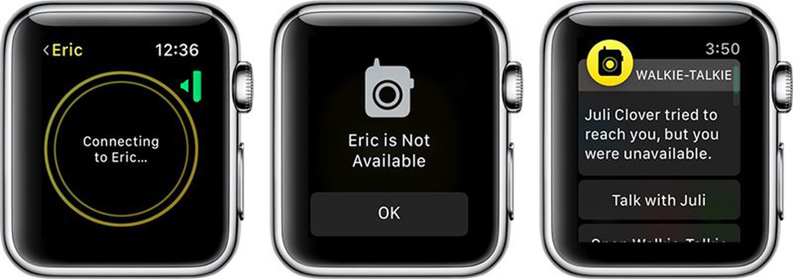 how do you walkie talkie on iwatch