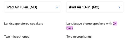 m3 ipad air no double bass effect