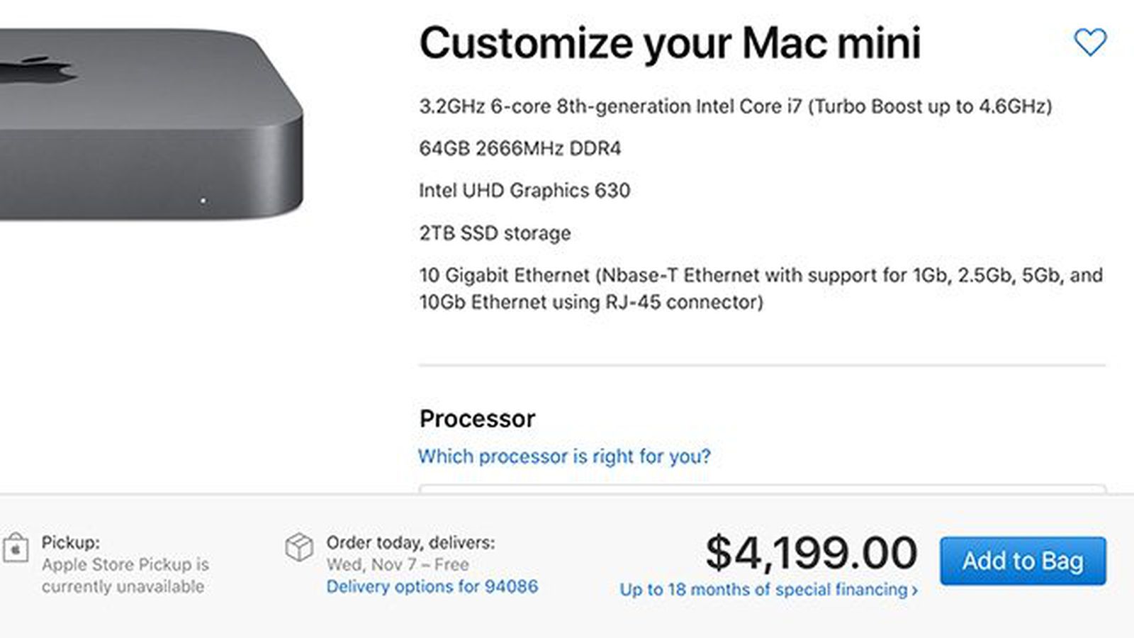 Mac mini hot sale 64 gb