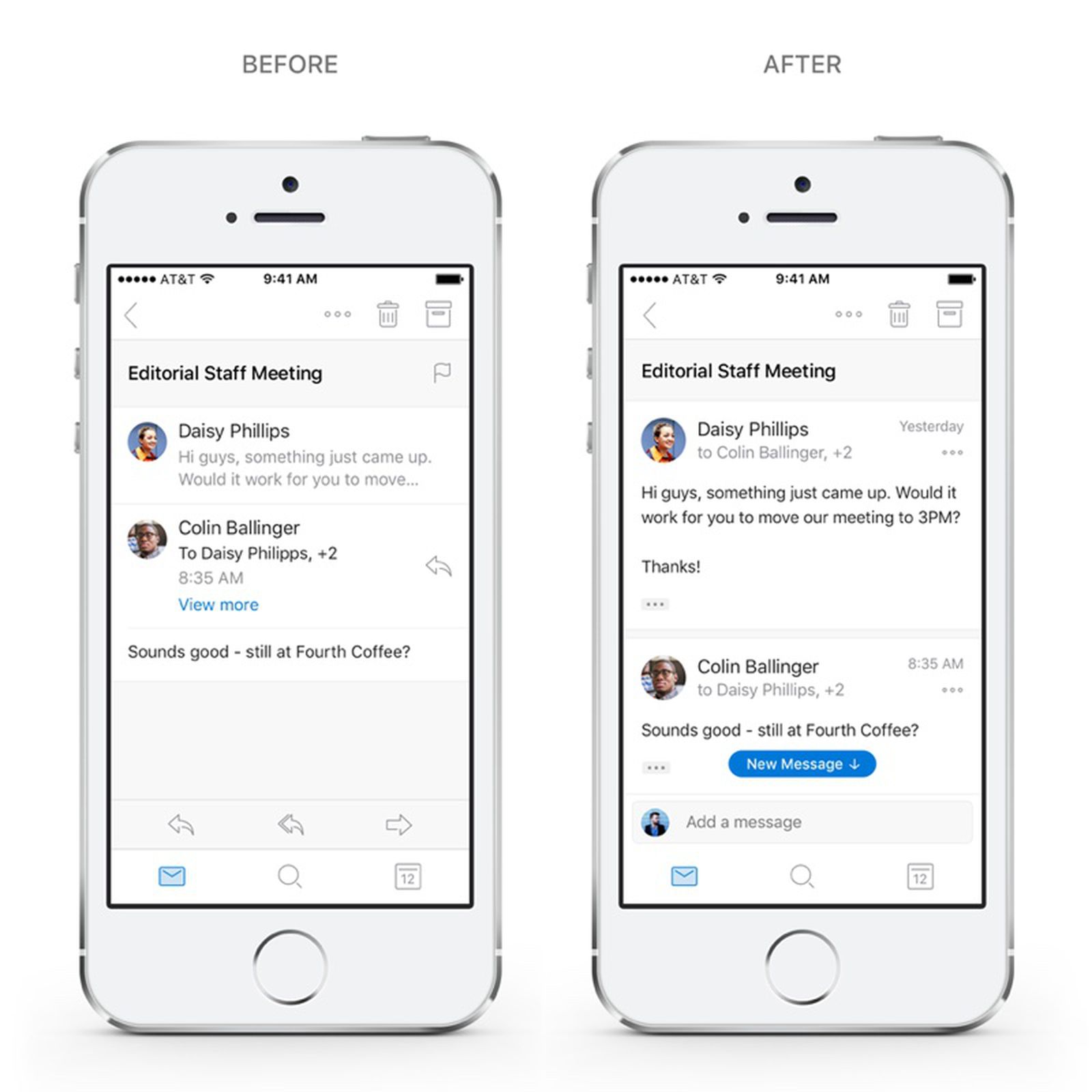 Outlook for iOS 8 vs Apple Mail for iOS