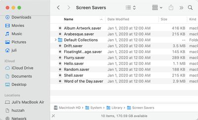 screen savers system library