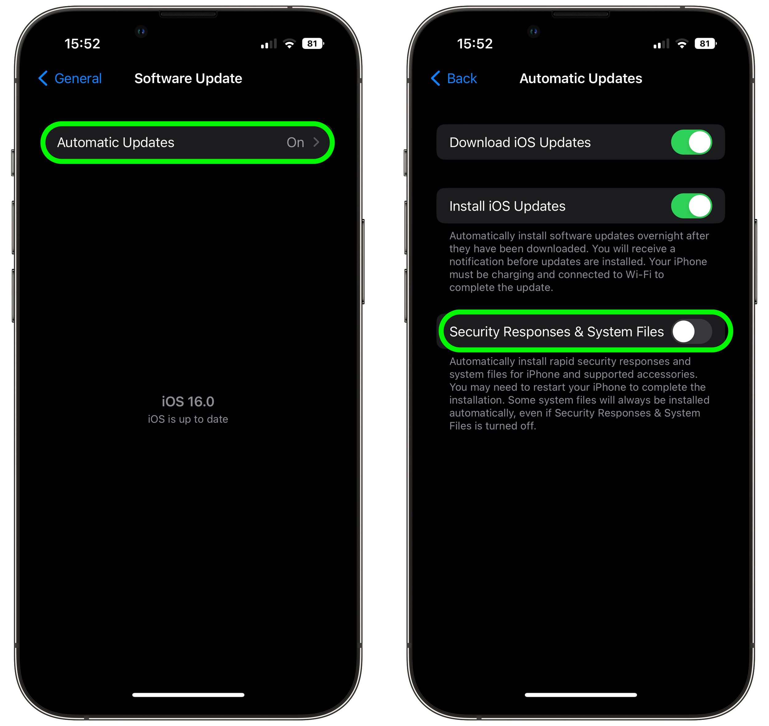 How to Disable Rapid Security Response Software Updates on iPhone