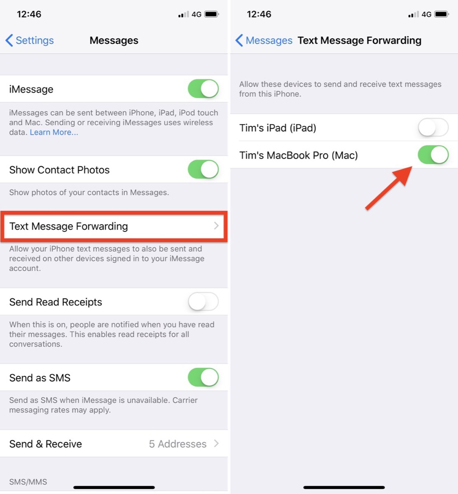 which sms works on mac and iphone