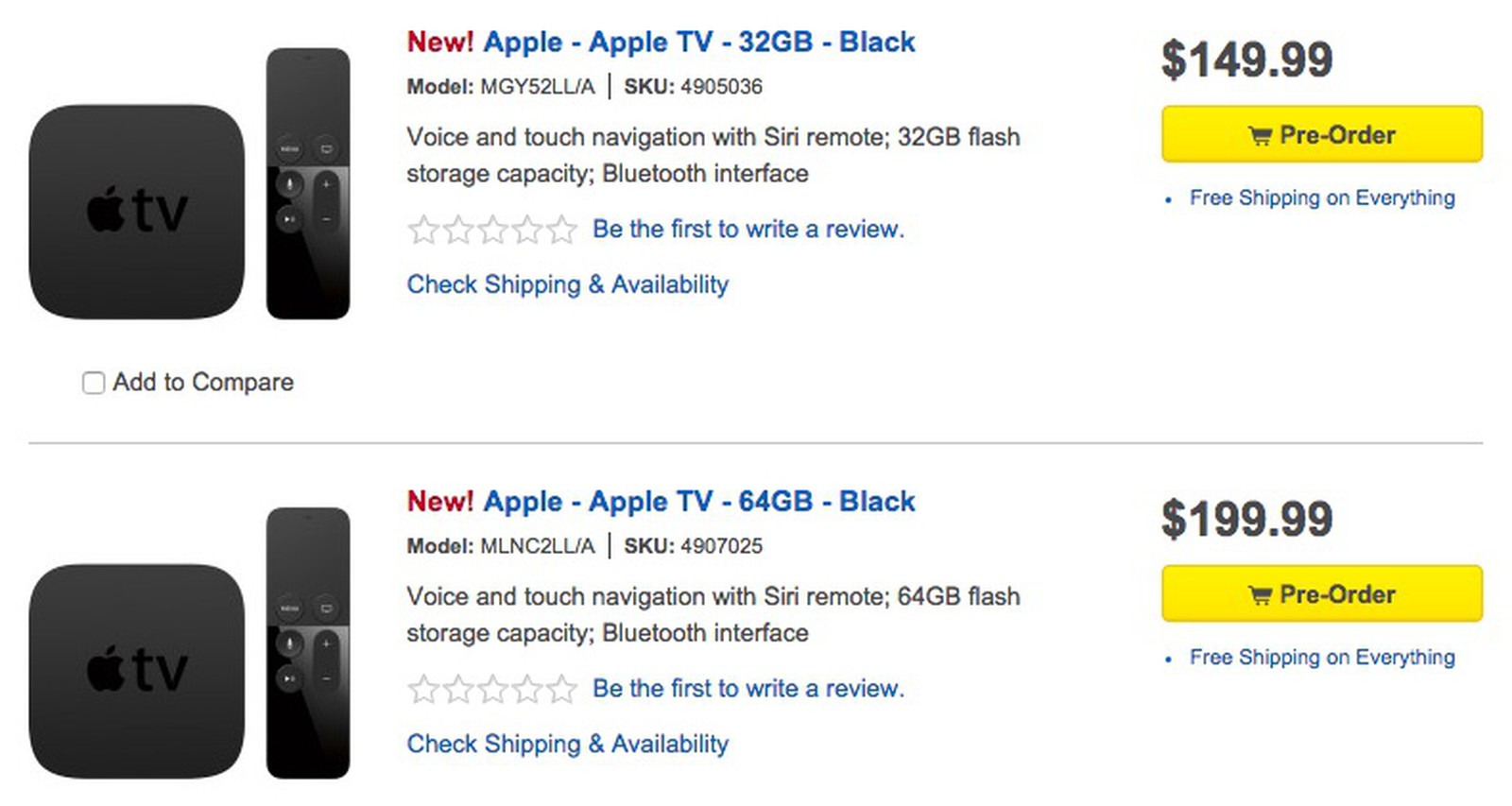 Best Buy Accepting Apple TV 4 Orders for Store Pickup on November 4