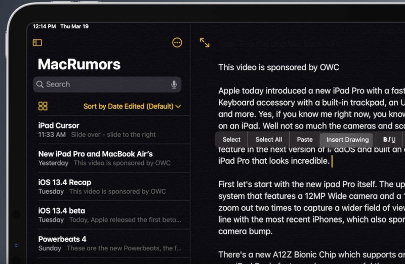 Here S How A Trackpad Works With An Ipad Pro In Ipados 13 4