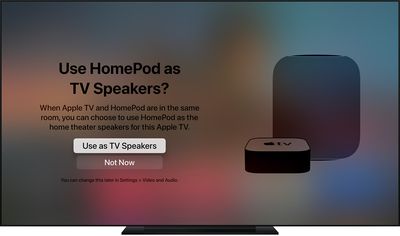 tvos14 use homepod as tv speaker