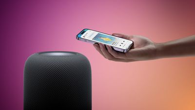 HomePod 2 iPhone с фиолетово-оранжевым цветом